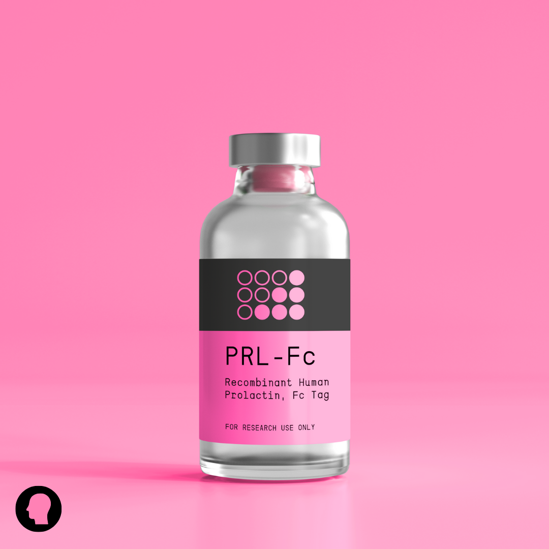 Future Fields Recombinant Human Prolactin, Fc tag (pink bottle graphic)