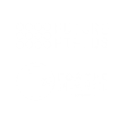Future Fields logo and 1% for the planet logo